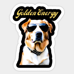 Funny Golden Retriever Portrait Sticker